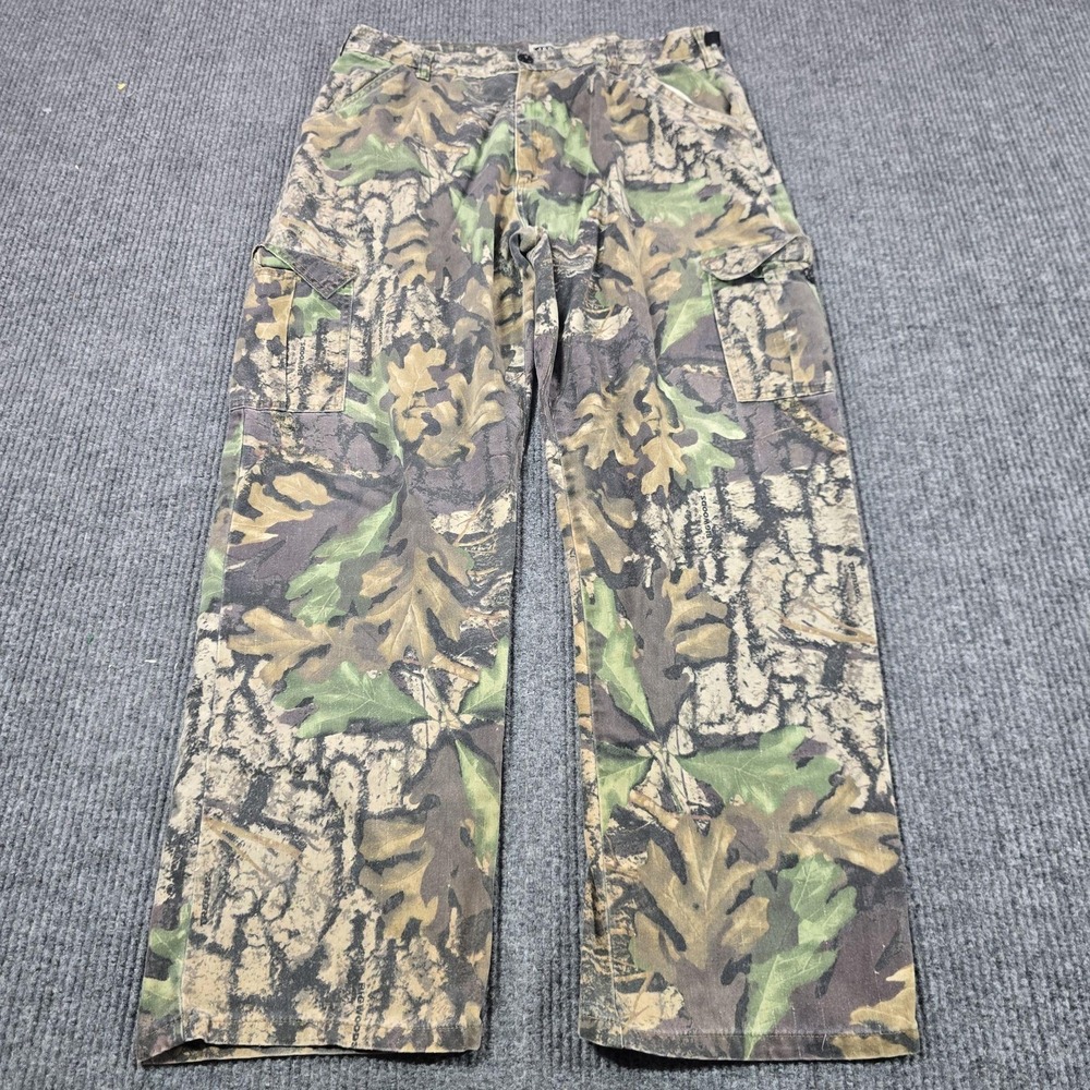 VTG 90s Jerzees Outdoors Pants Mens Large Green Camo Cargo Hunting Outdoors Y2K